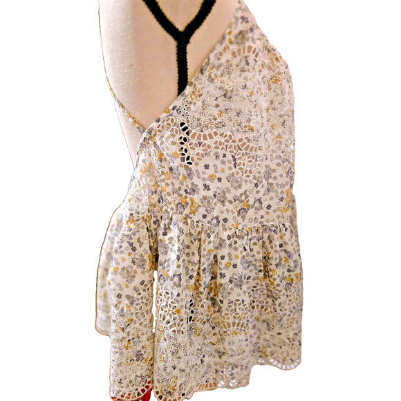 Free people sage floral tank top S Boho Camisole Adjustable straps - Picture 16 of 16